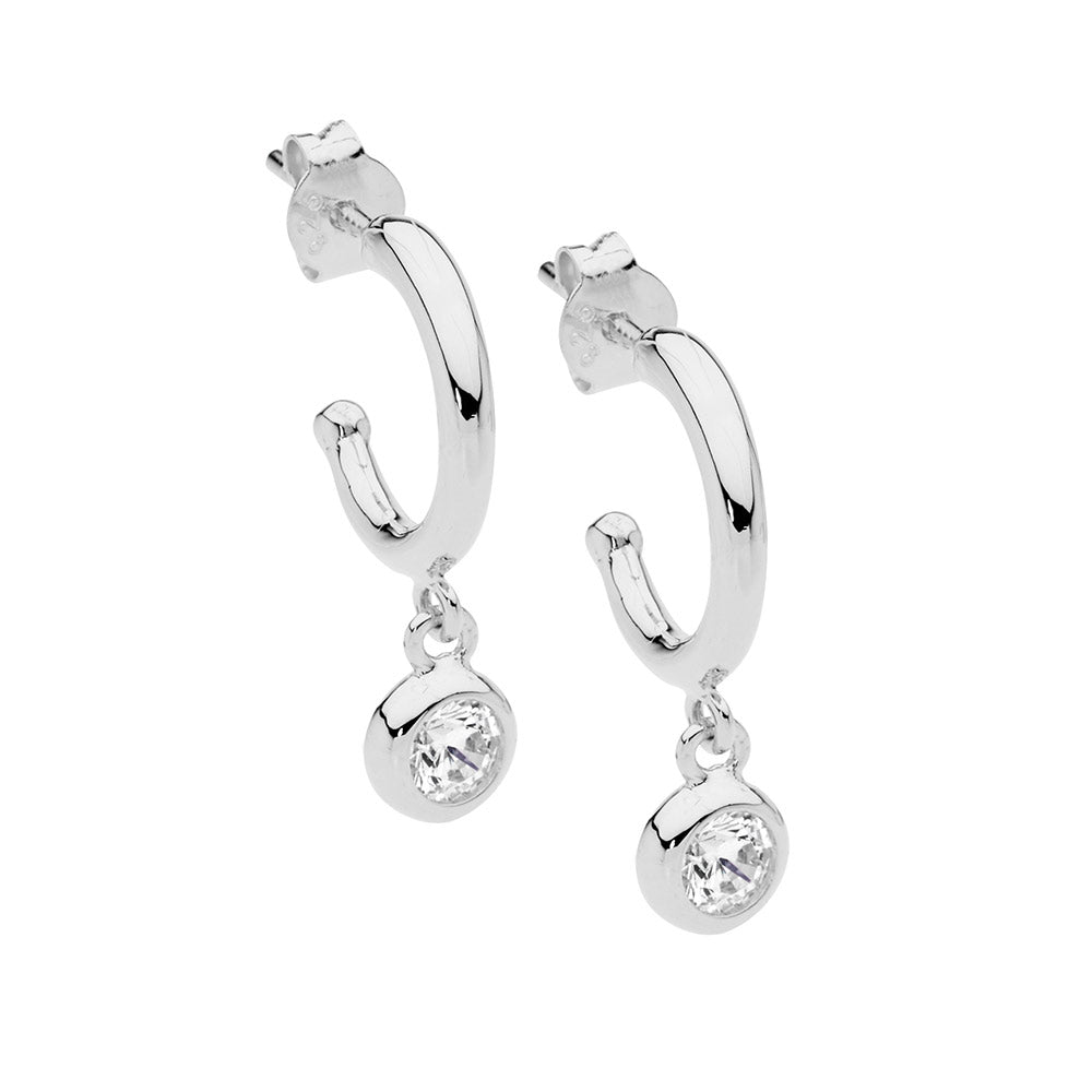 Sterling Silver Hoop Style Stud Earrings