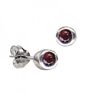 Sterling Silver 'January' Birthstone Earrings