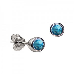 Sterling Silver 'December' Birthstone Earrings