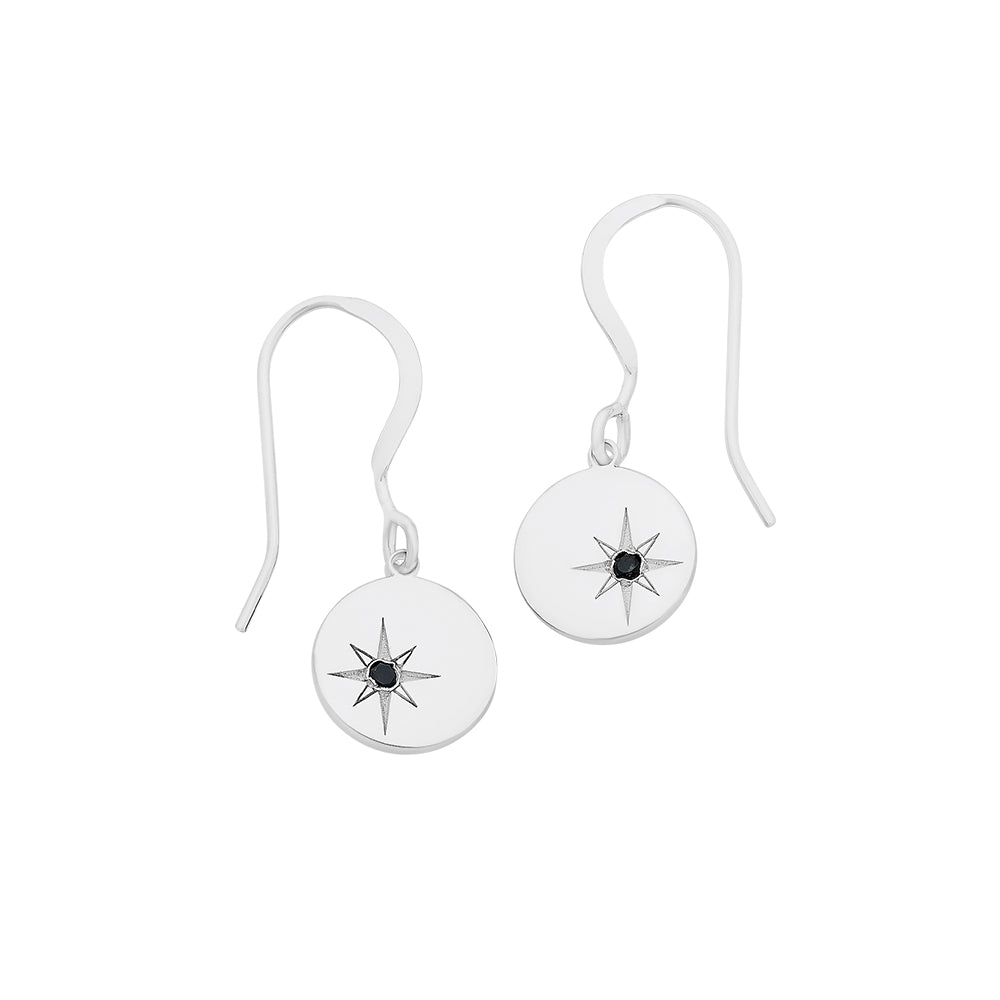 Stg Silver Black Diamond earrings