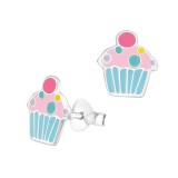 Sterling Silver Cupcake Studs