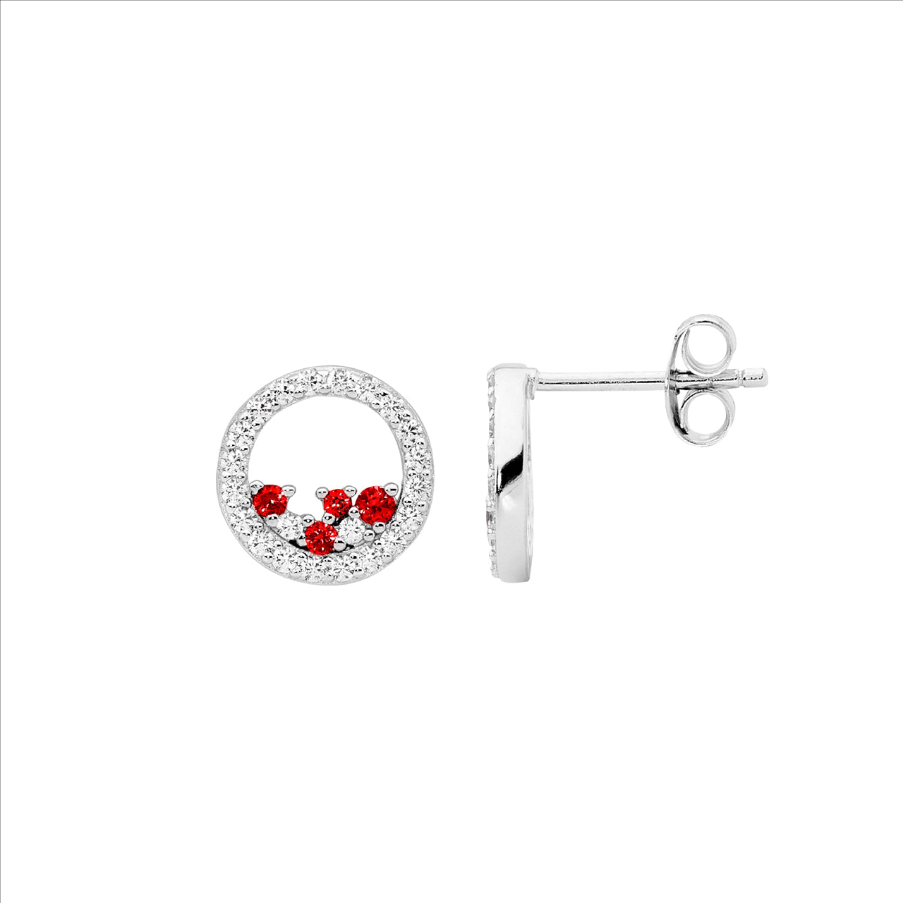 Sterling Silver Open Circle Stud Earrings