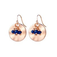 Drop Earrings with Navy Beads | Gold Plated