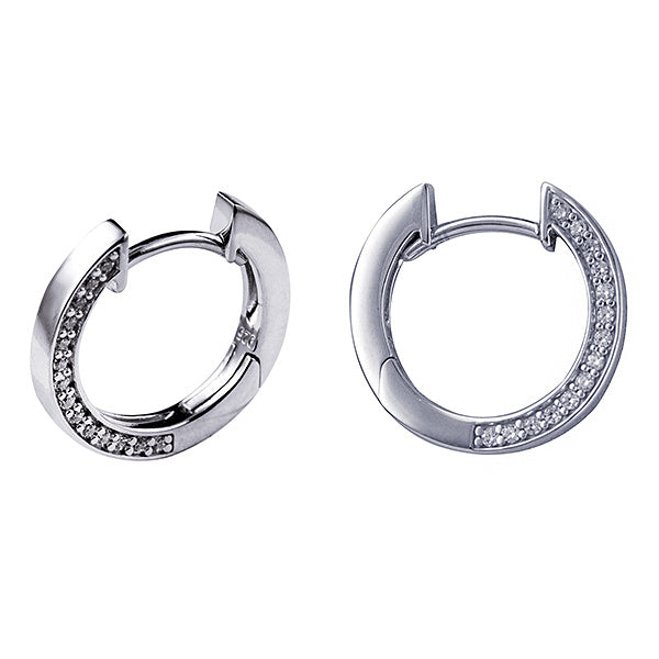 Sterling Silver Cubic Zirconia Huggie Earrings