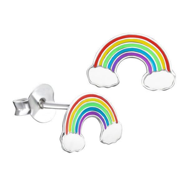 Sterling Silver Rainbow Studs