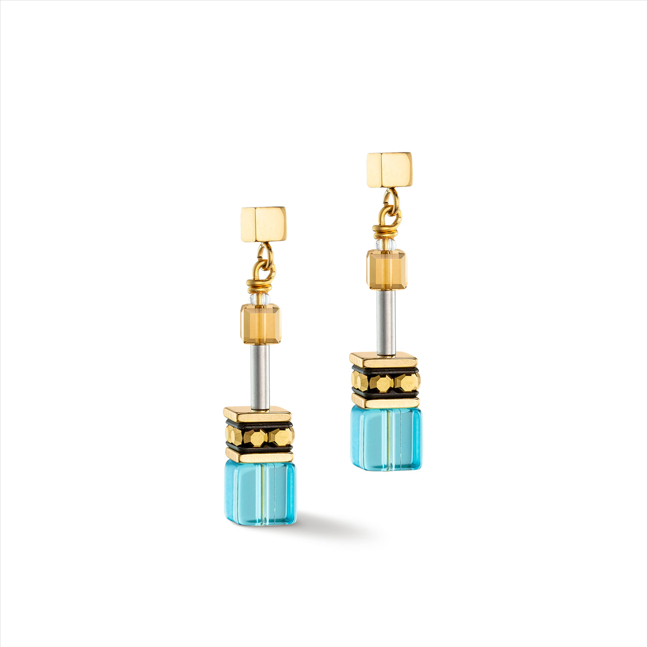 Coeur de Lion Geo Cube Earrings