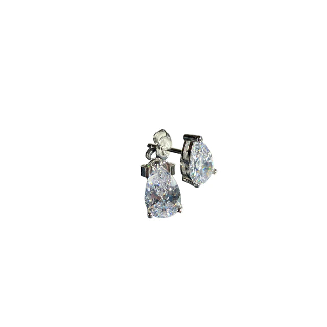 Sterling Silver Pear Shaped Studs