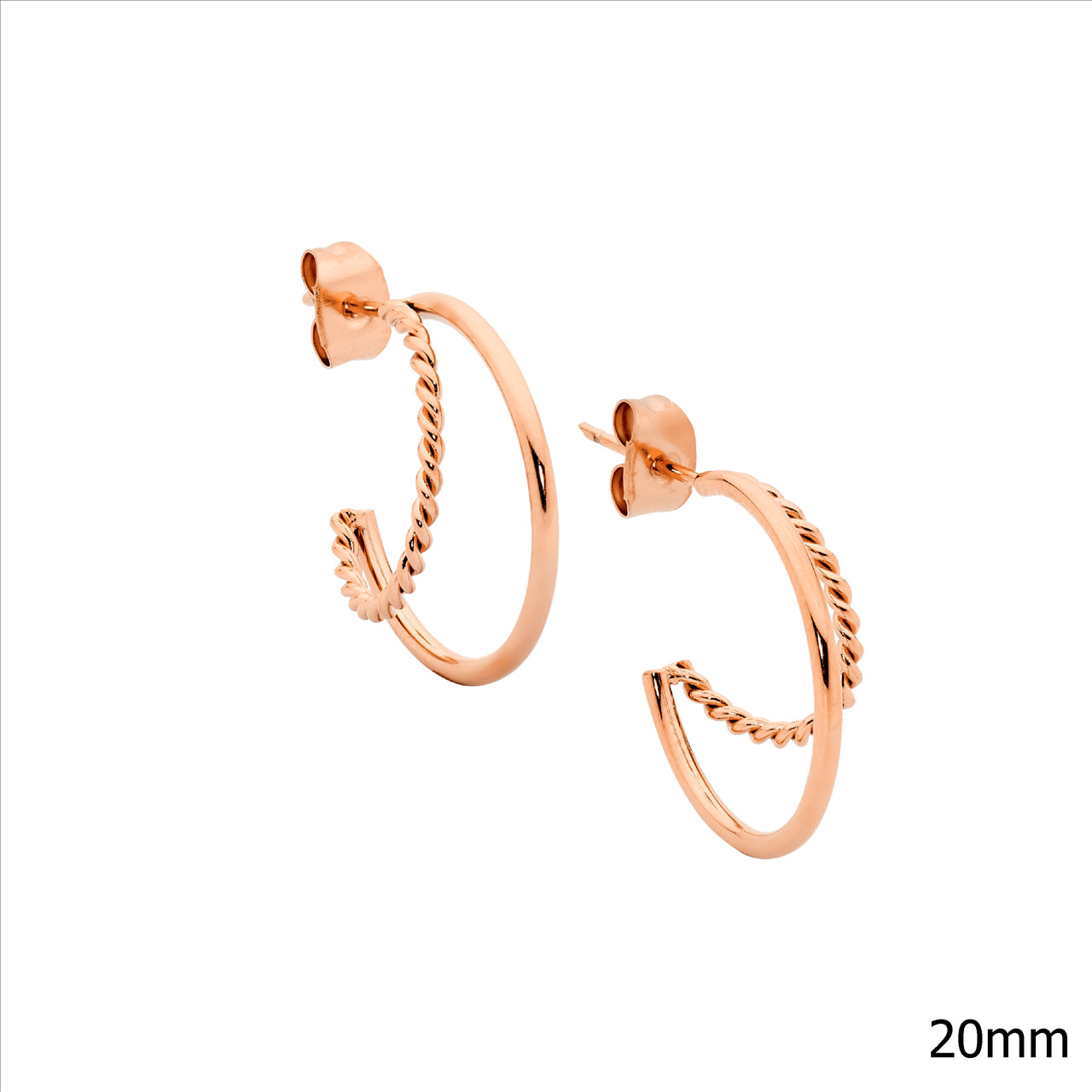 Stainless Steel Double Hoop Earrings | Gold Plated