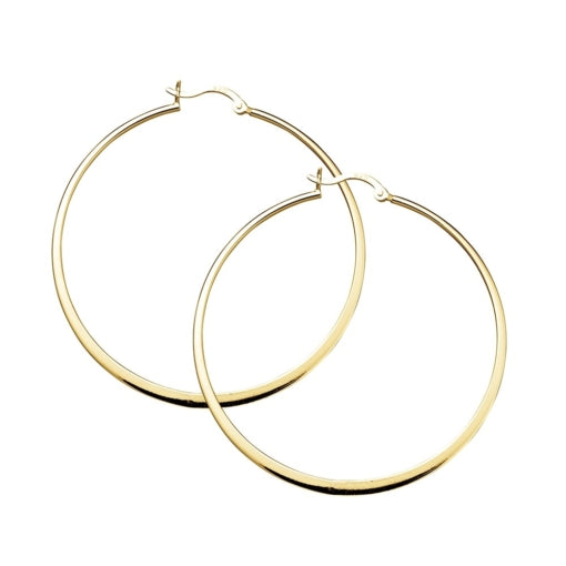 Sterling silver gold plated hoop earrings - 20mm