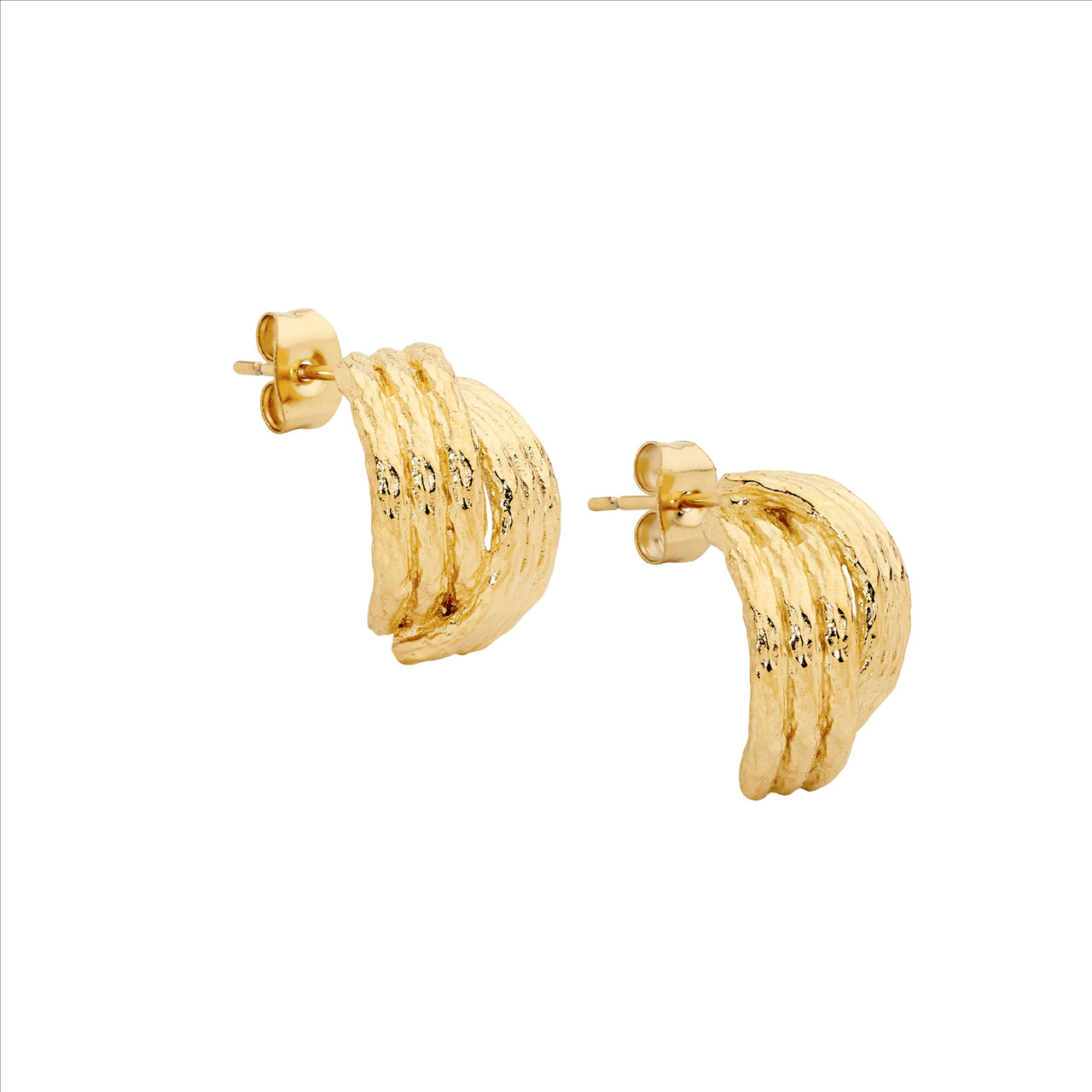 Stainless Steel Stud Hoop Earrings