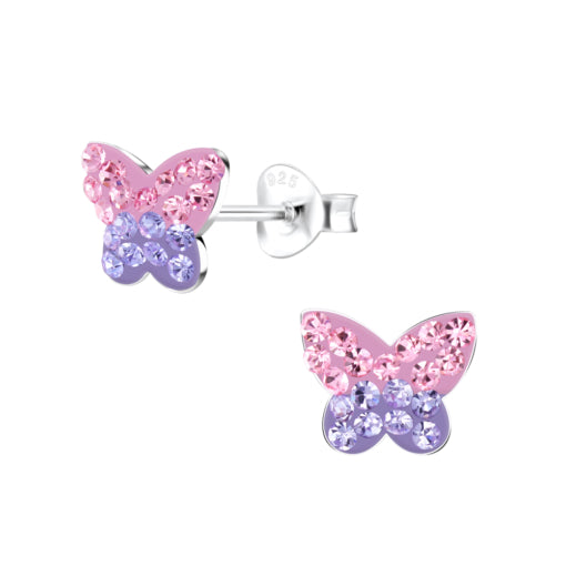 Sterling Silver Butterfly Stud Earrings