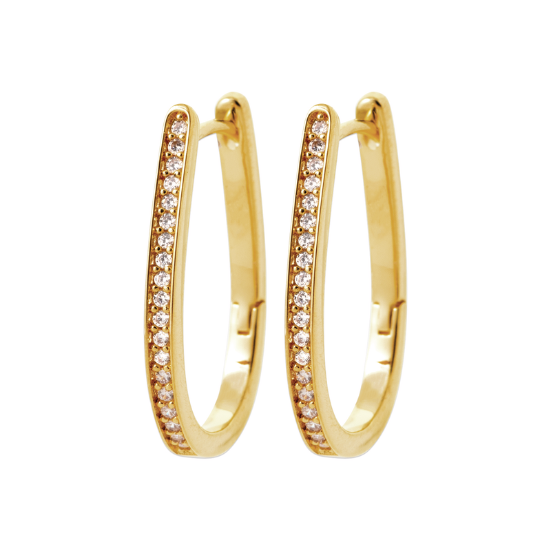 18ct Yellow Gold Plated Cubic Zirconia Huggie Earrings