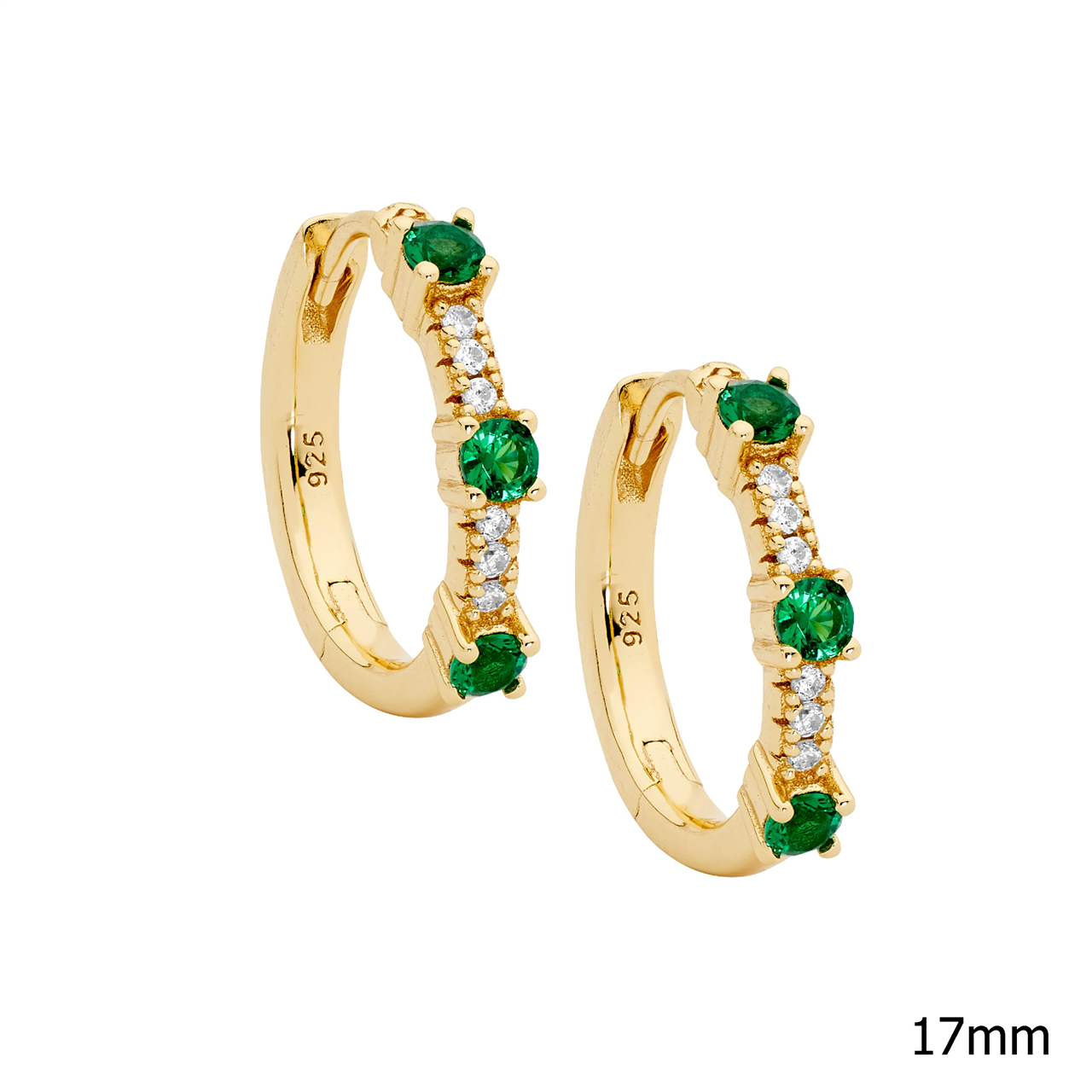 Sterling Silver Cubic Zirconia Huggie Earrings