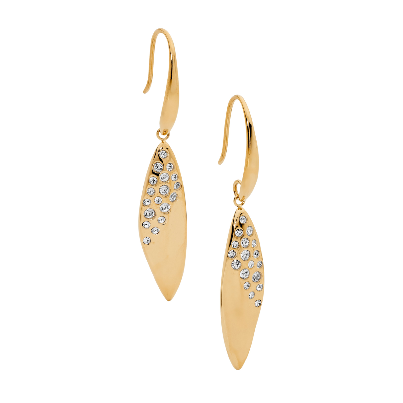 Stainless Steel Drop Earrings | Gold IP Plated