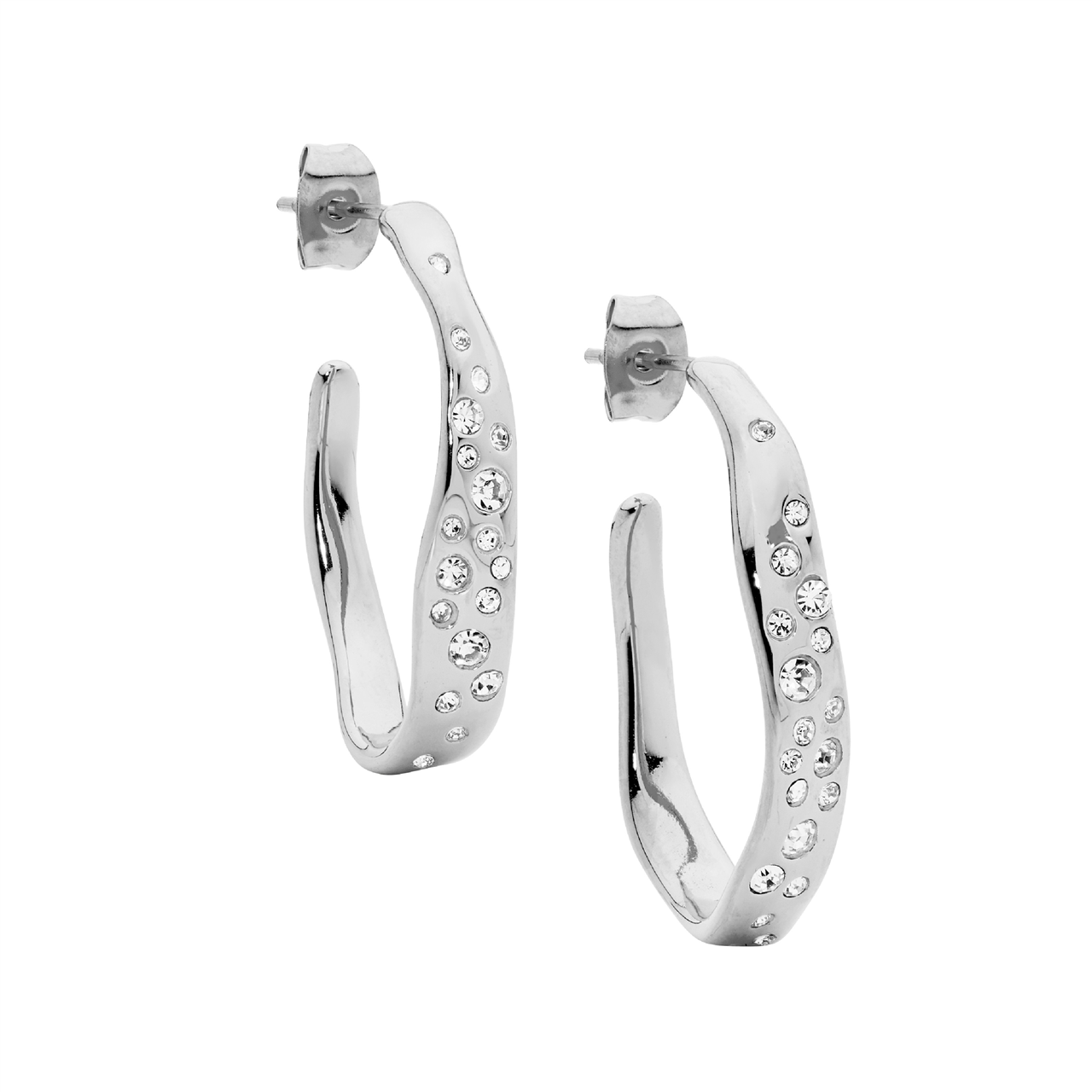 Stainless Steel Stud Hoop Earrings