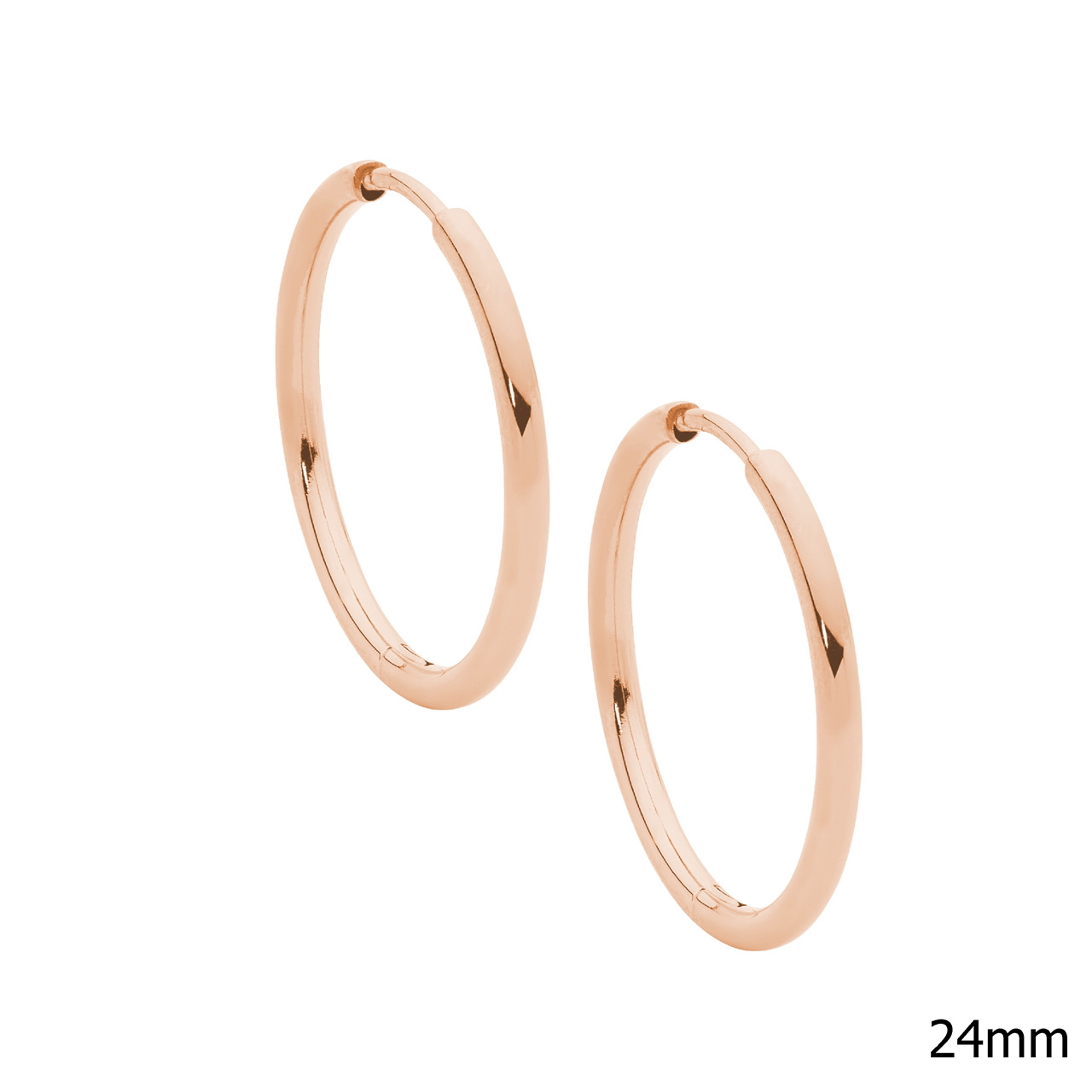 Stainless Steel Hoop Earrings | Rose Gold IP Plated