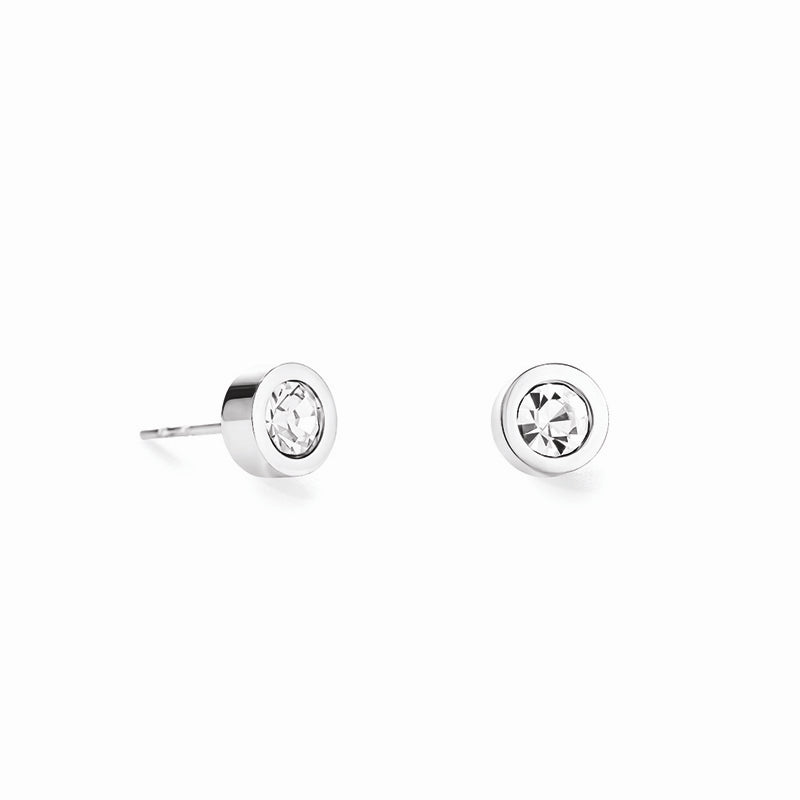 Stainless Steel Crystal Glass Stud Earrings