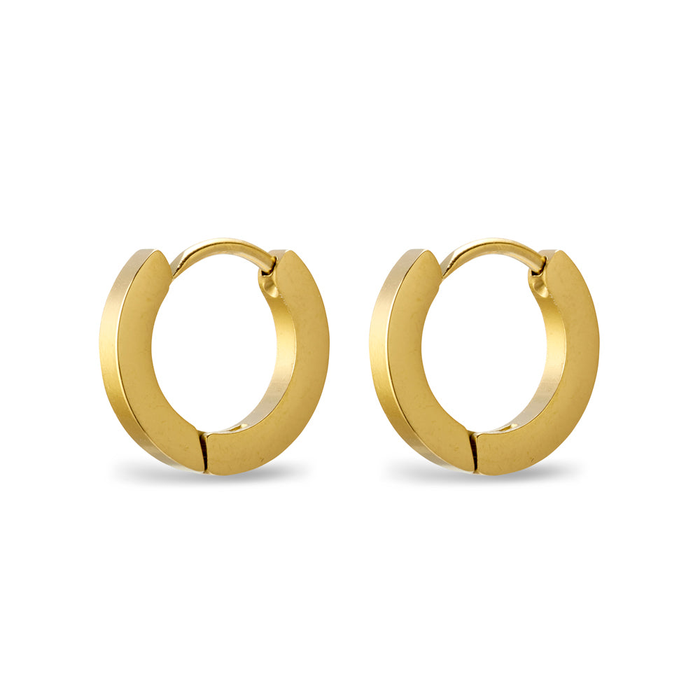 Stainless Steel Shiny Huggie | Gold