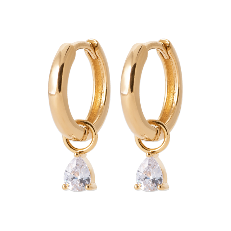 18ct Yellow Gold Plated Cubic Zirconia Huggie Earrings