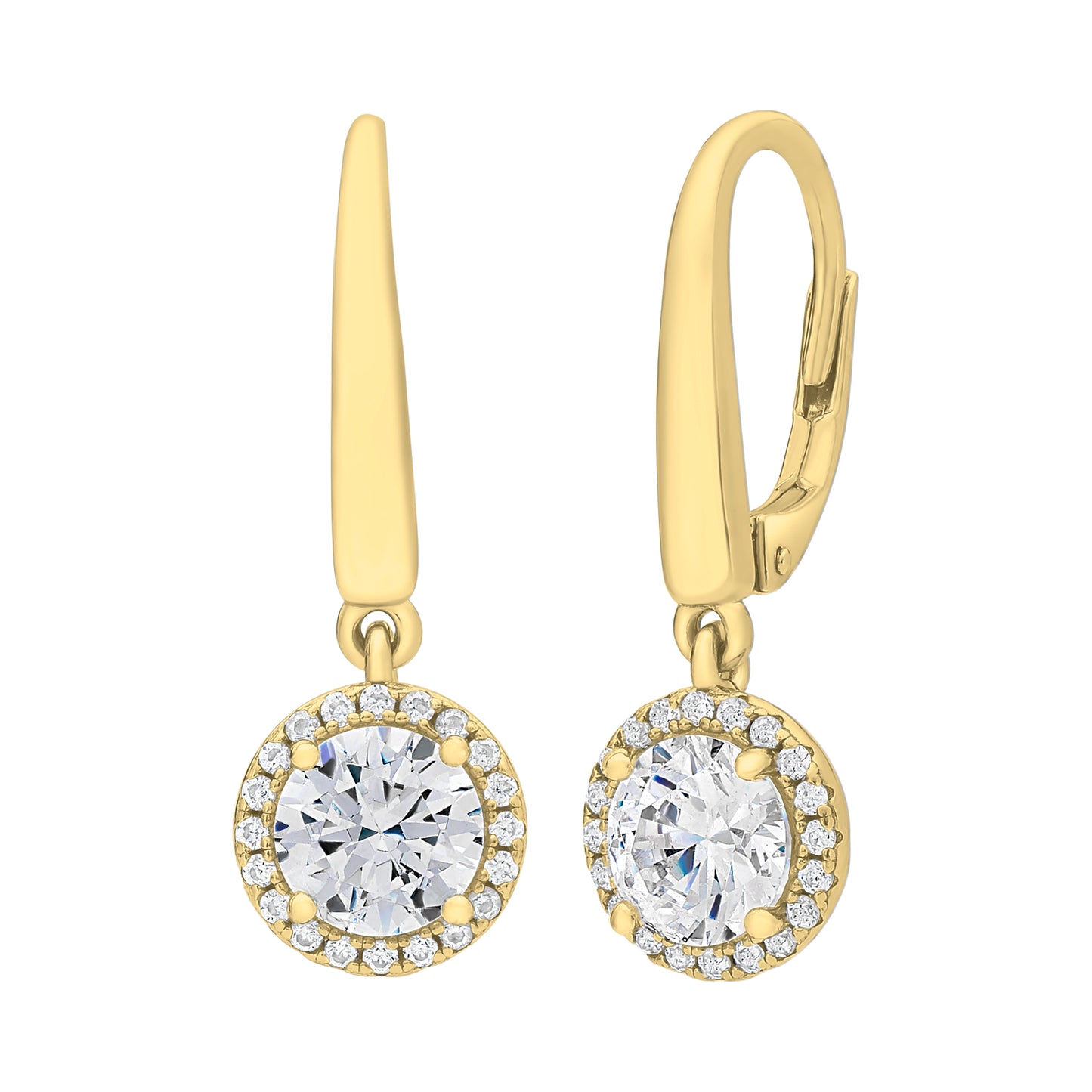 Sterling Silver Cubic Zirconia Earrings | Gold Plated
