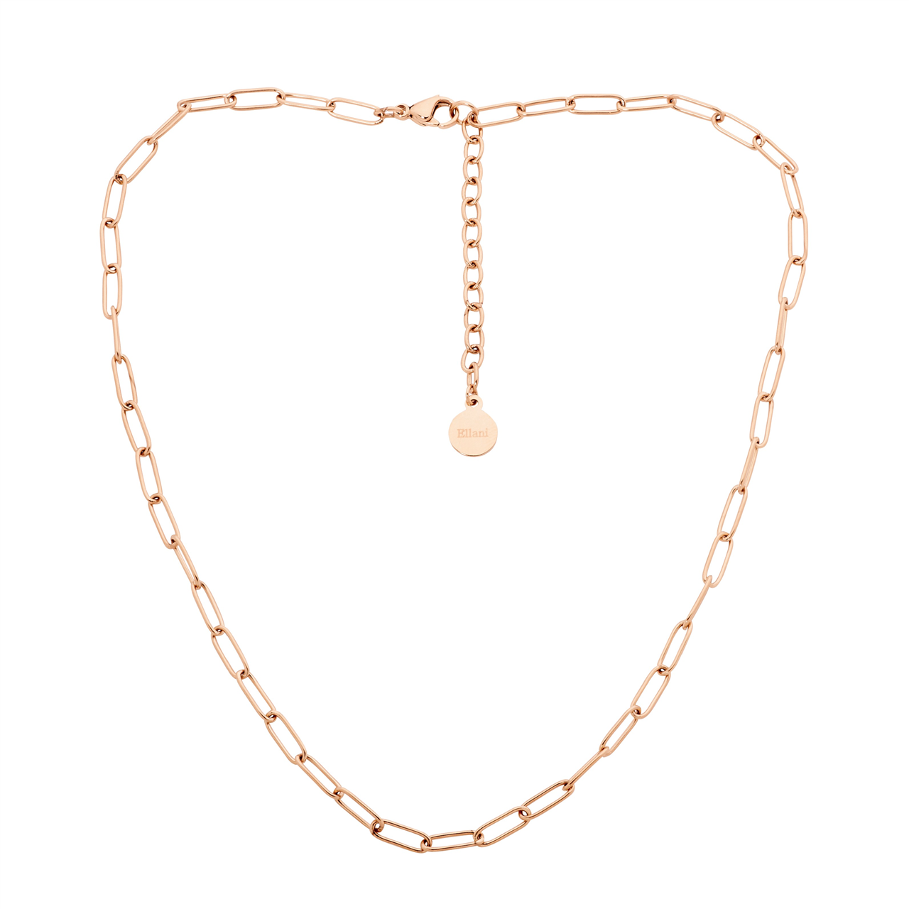 Stainless Steel Paperclip Chain | Rose Gold IP Plating