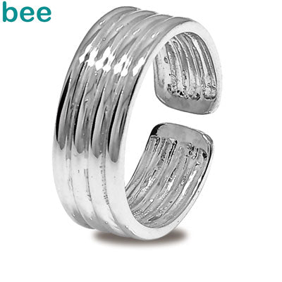 Sterling Silver Ribbed Toe Ring