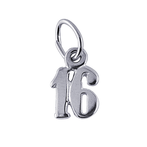 Sterling Silver '16' Charm