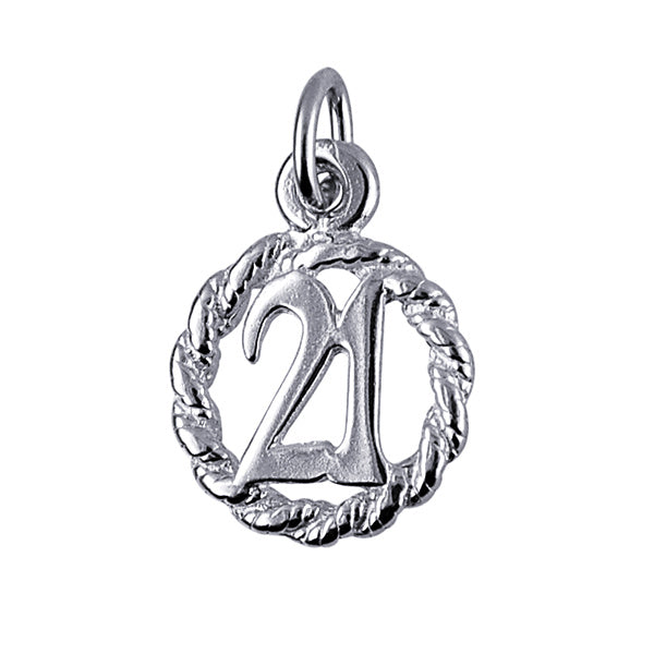 Sterling Silver 21 in Circle Charm