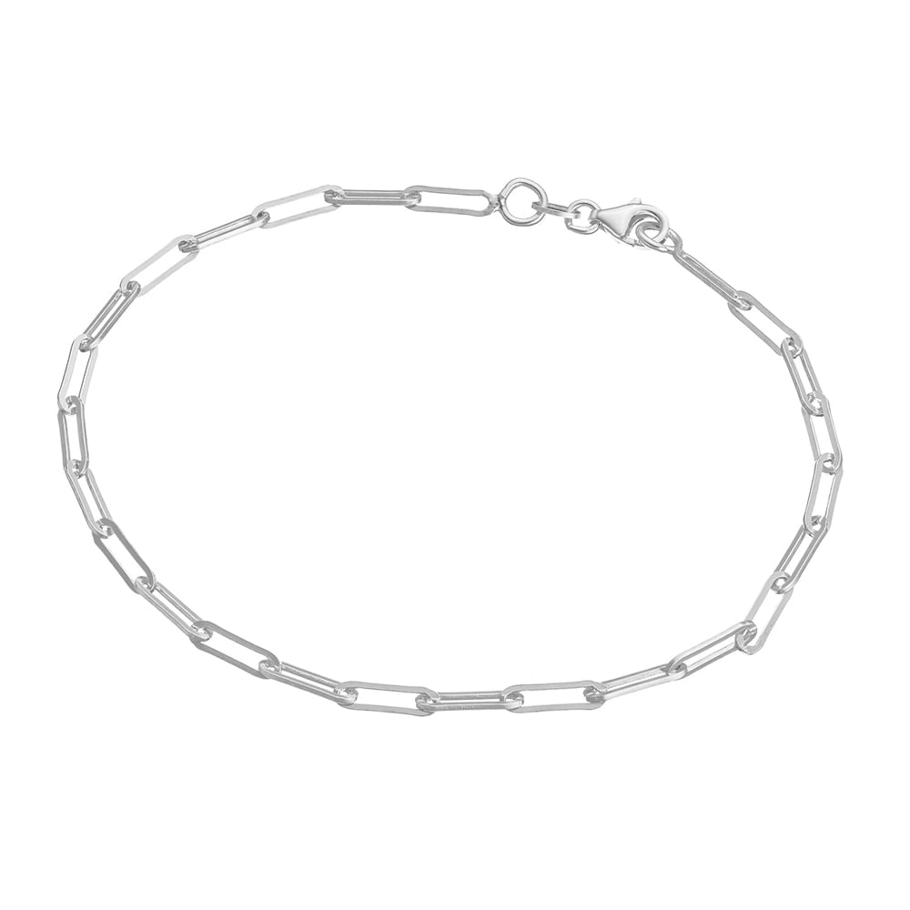 Sterling Silver Paperclip Anklet