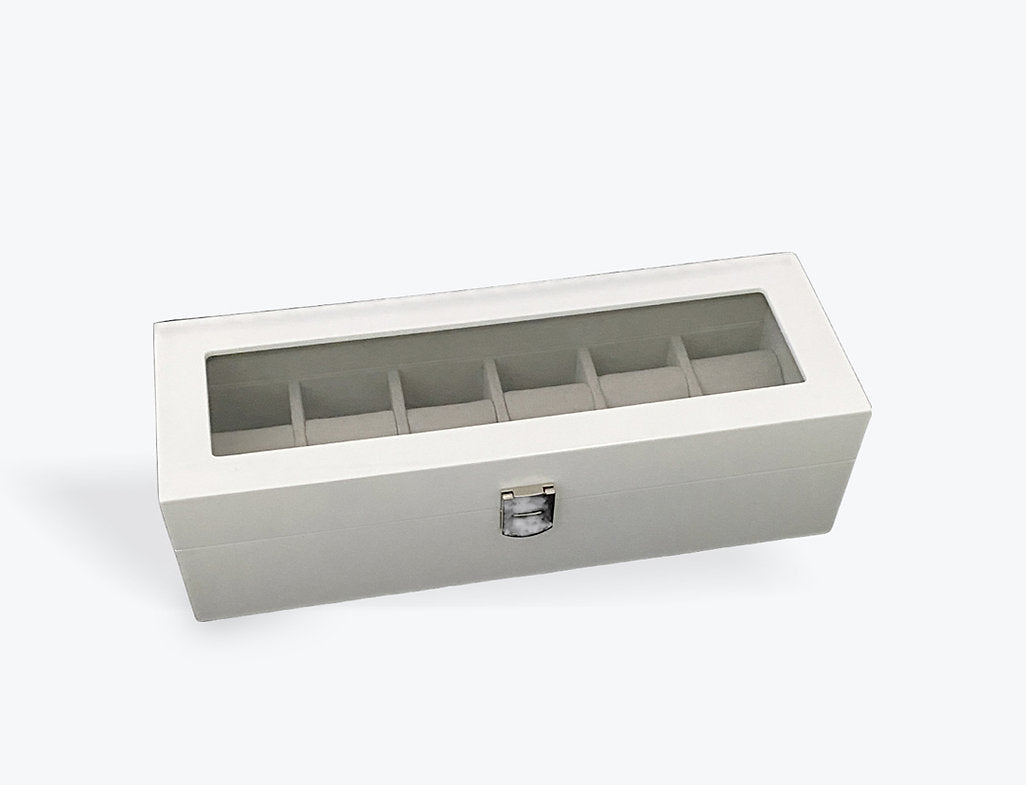 6 Watch Wooden Box | White