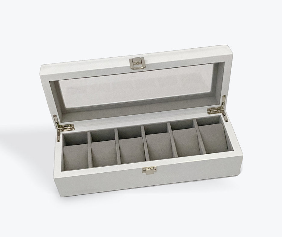 6 Watch Wooden Box | White